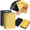 WUGAUWOR Carte da Gioco in Plastica Impermeabili, Oro e Nero, Carte da Poker Professionali 2 Packs, Mazzo di Carte, Carte Poker Diamante per Blackjack Texas Canasta Bridge Giochi di Carte per Adulti