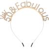Qianyu Fasce per capelli per 50° compleanno da donna glitterate per buon compleanno, favolosa fascia con strass, decorazione dorata, corona di compleanno, cappello per dolci, forniture per feste di