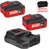 Crown Professional 2 Batterie Al Litio 8ah + Caricabatteria 9a + Borsa