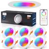 VARICART Faretti Led da Incasso per Cartongesso Alexa, Confezione da 6, 7W Smart Bluetooth Faretti da Incasso, Intelligente Colorati Faretti LED da RGBWW 2700K a 6000K, Dimmerabili App Controllo