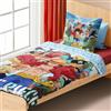 Elbenwald Anime parure copripiumino reversibile per fan di One Piece con motivo di Rufy & ciurma per uomo donna unisex coperta 135 x 200 cm e cuscino 80 x 80 cm cotone multicolore