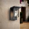 Applique Nera IP54 con Base E27 e Sensore di Movimento - Serie RIGA