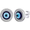 Supcare Occhio Turco Orecchini Donna, Nazar Orecchini Brillantini in Argento 925, Occhio di Allah Collana Portafortuna Donna Amuleto Talismano, Idee Regalo per Lei