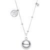 Dada Gioielli - Collana Chiama Angeli Gravidanza - Gioiello Sonoro per Mamme in Attesa - Piedino Bebè, Quadrifoglio, Cuore, Orsetto, Ciuccio, Zirconi. 110 cm Acciaio Anallergico (Albero Della Vita)