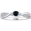 SILVEGO Anello da Donna in Argento 925 con Vero Zaffiro Blu Scuro, JJJR1100SAP