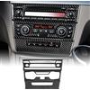 KUNGKIC in fibra di carbonio auto AC CD centrale pannello di controllo Sticker interno decorativo Compatible with BMW Serie 1 E81 E82 E87 E88 2008-2013 Accessori (Tipo A-Nero)