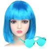 iZoeL Parrucca Caschetto Cosplay Parrucca Donna Uomo Parrucca Corta con Frangia Parrucca Bob Parrucca Hippie Parrucca Anni 70 80 Parrucca Carnevale Parrucca Halloween Parrucca Discoteca