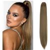 Cybelleza Coda Extension Capelli Clip Claw Coda di Cavallo con Pinza Dritto 50cm Ponytail Extension Sintetici Lunghi Effetto Naturale Capelli lisci Coda Finta, Marrone Chiaro