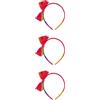 Housoutil 3 Set Di Cerchietti in Raso Arcobaleno Per Ragazze Con Fiocco Per Accessori Per Regali Di Compleanno Per L'uso Quotidiano Del Bambino 2 Pezzi*3