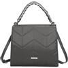 QUEEN HELENA Borsa Grande a Mano Rigida con Tracolla Elegante Donna M9010 (Grigio)