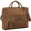 STILORD 'Syd' Borsa Business Pelle Uomo Donna per Portatile 13-14 Pollici Borsetta a Tracolla Vera Cuoio Cartella Vintage per Lavoro Viaggi e Ufficio, Colore:bergamo - marrone