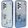 ATISIJIE Cover per Samsung Galaxy A52s 5G, Custodia AntiGraffio Morbido Silicone Finitura lucida con diamanti Adatto a ragazze e donne-blu