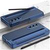 BaiFu per Custodia Galaxy Z Fold4, Samsung Fold4 con Protezione Cerniera + Pellicola Protettiva per Schermo, Custodia in Pelle per Telefono Samsung Galaxy Z Fold4 con Supporto per S Pen-Blu