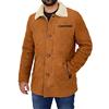 A1 FASHION GOODS Giacca da uomo in vera pelle di pecora Cognac Designer bianco Shearling 3/4 lungo trapuntato Car Coat - Hank, Marrone chiaro, XXXL