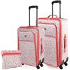 ITACA - Set Valigie Morbide. Set Valigia Bagaglio a Mano - Durevole Trolley Bagaglio a Mano - Set Trolley con Serratura Combinazione. Set di Valigie, Beige-Corallo