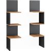 Vicco Libreria angolare da terra Paolo, Antracite, 28 x 116.4 cm Set di 2