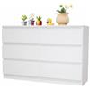 Home Collective Cassettiera bianca con sei cassetti, corridoio camera da letto, armadio, credenza, credenza, larghezza 120 cm, altezza 77 cm
