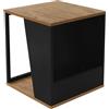 ML DESIGN modern living ML-Design Tavolino da Caffè 40 x 40 x 45 cm Tavolo Marrone da Soggiorno in Legno Struttura Rovere Robusta in Acciaio e 2 Ripiani Scomparto per Riviste Design Rustico