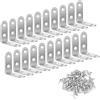 KOSHIFU 20 Pz Supporti Angolo Retto Mensole Staffe Angolari in Acciaio Inossidabile 90 Gradi Staffa a Forma di L Angolo Retto 40 x 40mm per Scatole Finestre Cassetti Sedie Armadi Argento con 80 Viti