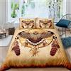 Loussiesd Aquila Copripiumino Dreamcatcher Bedding Set Uccello Piuma Decor Comforter Cover per Ragazzi Ragazze Bambini Indiani Nativi Americani Vintage Leggero Copriletto Super King Con 2 Federe