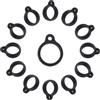 GORGECRAFT 50 Pezzo di Anelli in Gomma Siliconica Anti-Smarrimento Nero Porta Anelli Regolabile 13 mm Custodie Multiuso Cordino per Collane Ciondolo di Ricambio Kit di Trasporto per Penne Portachiavi