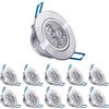 POCKETMAN 10 x 220V 4W LED Faretti da incasso, Lampada da soffitto, con trasformatore, bianco caldo, 280-300 lumen (30W equivalente)