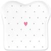 Grafik Werkstatt Grafik-Werkstatt Piatto per toast da officina con scritta in porcellana a forma di cuore, bianco