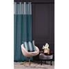 Chic Home Stripe - Tenda in velluto, 140 x 270 cm, con occhielli, colore: Turchese