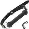Future of your pleasure Sensual FOPS Gag BDSM a Forma di Osso Nero con Cuciture Rosse Regolabile Ecopelle ABS Mouth Gag per Bondage SM Fetish Gioco Ruolo Dominazione per Uomo Donna B11