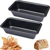WhizNook 2 Pezzi Stampo Plumcake Piccoli 15.5x8.5x4 cm, Teglia per Pane in Acciaio al Carbonio Antiaderente, Stampo per Pane in Cassetta, Stampo per Plumcake Rettangolare, per Torte e Pane (Grigio)