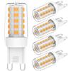 AGOTD G9 Lampadine LED Dimmerabile, 5 Pezzi Bianco Caldo 4W, Equivalente 40W Lampada Alogena, 420Lm 2700K 220-240V Luce Calda, Angolo a fascio 360°