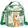 Clastyle Borsa Termica Porta Pranzo Bambini Scuola Verde Grande Giraffa, Borsa Frigo Piccola Ragazze Ragazzi Arcobaleno Portatile con Tracolla Portabottiglie