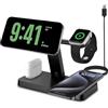 PDKUAI Caricatore magnetico senza fili 4 in 1, compatibile con caricabatterie Magsafe per iPhone 15/14/13/12,15W ricarica rapida per Apple Watch Ultra/SE, iWatch 8/7/6/5/4/3/2 e Airpods