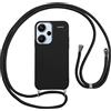 Vauki Cover per Cordino con Collana per Xiaomi Redmi Note 13 Pro+ 5G 6.67, Custodia Silicone Morbido con Corda, Case Tracolla Antiurto con Necklace Regolabile per Redmi Note 13 Pro Plus 5G, Nero