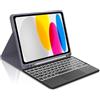 Occtingkind, Tastiera per iPad A16 2025 e iPad 10 Gen 2022, Custodia con Tastiera per iPad10.9/11, Cover Touchpad Magnetica Retroilluminata Bluetooth Keyboard iPad10, Italiano Layout, USB C, Viola