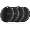 MiLi MiTag Smart Tracker Tag, Localizzatore Bluetooth Compatibile con Trova dispositivo (Solo Android), Trova Oggetti e Chiavi/Bagagli/Valigie/Zaini, Portafogli/Batteria Sostituibile, Nero-4Pack