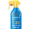Nivea Sun Spray Solare Protect&Bronze SPF20 Crema Per un Abbronzatura Dorata 270 ml