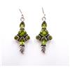 6.60 GM 925 Argento Sterling Naturale Peridoto Taglio Gemma Fine Orecchino 5.1cm