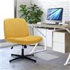 COLAMY Ampia sedia da ufficio, sedia da scrivania imbottita, senza braccia, girevole a 115°, funzione oscillante, ergonomica, per casa, ufficio, trucco, gioco (base a croce, giallo)