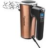 Bestron Potente mixer manuale con 6 livelli, funzione turbo e display LCD, agitatore con 2 fruste e 2 ganci per impastare, peso leggero di 1 kg, colore: rame