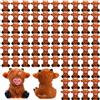 Lineshading 100 mini statuette di mucca delle Highland Bulk Mini Mucca Figurine Highland Cow Cake Decorazioni Carino Miniatura Resina Mucca Scultura Ornamento Micro Paesaggio Ufficio Giardino