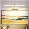 MantoLite Dimmerabile LED Lampade da Parete per Quadri, 41cm 10W Illuminazione Interni Girevole Lampade, Oro Spazzolato Bagno Luci per Pareti Specchio Lampade Lettura Applique 3000K/4500K/6000K