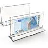 Cuyacili 2 pezzi Cornici Portafoto in Acrilico trasparente Telaio di valuta Dollaro Bill Holders Protezione biglietti fotografica e banconote 10x20 cm