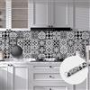 Abyssaly Adesivi per Piastrelle Bianco e Nero, Piastrelle Adesive Cucina, Rotolo Adesivo per Mobili Mattonelle Bagno Rivestimento 44 x 300 cm