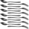 RETON Set di 12 forchette e cucchiai da dessert in acciaio inox, 3 denti, per torte, frutta, bistecca e cucchiaino, cucchiaini da caffè, per casa, matrimoni, feste, bar, ristoranti