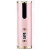 HMEDA Ferro Arricciacapelli Automatico Intelligente,Ferro Arricciacapelli Intelligente con Display LCD, Arricciacapelli Ricaricabile e Senza Fili, 6 Temperature Regolabile (Rosa)