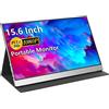 cocopar Monitor portatile USB-C - 15,6 pollici FHD HDR FreeSync Zero Frame USB-C Display per computer con doppio Tipo-C Mini HDMI per computer portatile PC, telefono, Mac Surface, con coperchio VESA Montabile