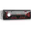 Rimoody Autoradio 1 Din Bluetooth, Autoradio 1 Din con Vivavoce Bluetooth Telefono Bluetooth Radio FM USB/U Disk/AUX, Luce rossa, Telecomando,Visualizzazione dell'ora