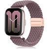 PaceBid 20mm Nylon Cinturino per Amazfit Active 2/Active/GTR Mini/GTS 4/GTS 4 Mini/Bip 3/Bip 3 Pro/GTS 3/2, Magnetica Intrecciato Cinturini di Ricambio per Amazfit T-Rex 3 Pro 44mm/GTR 42mm - Viola