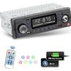 Techschermo Autoradio 1 Din - Autoradio Bluetooth - Stereo Auto con Radio FM APP Posizione Spegnimento Memoria Assistente vocale AUX TF Ingresso disco USB + Telecomando